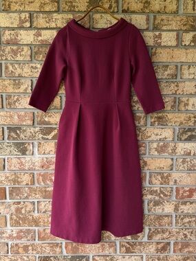 Boden Violet Ottoman Dress Women’s Size 6 Regular Ruby Color Pockets Beautiful!